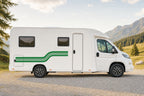 Seitenaufkleber „Retro-Streifen“ in Grün am Wohnmobil