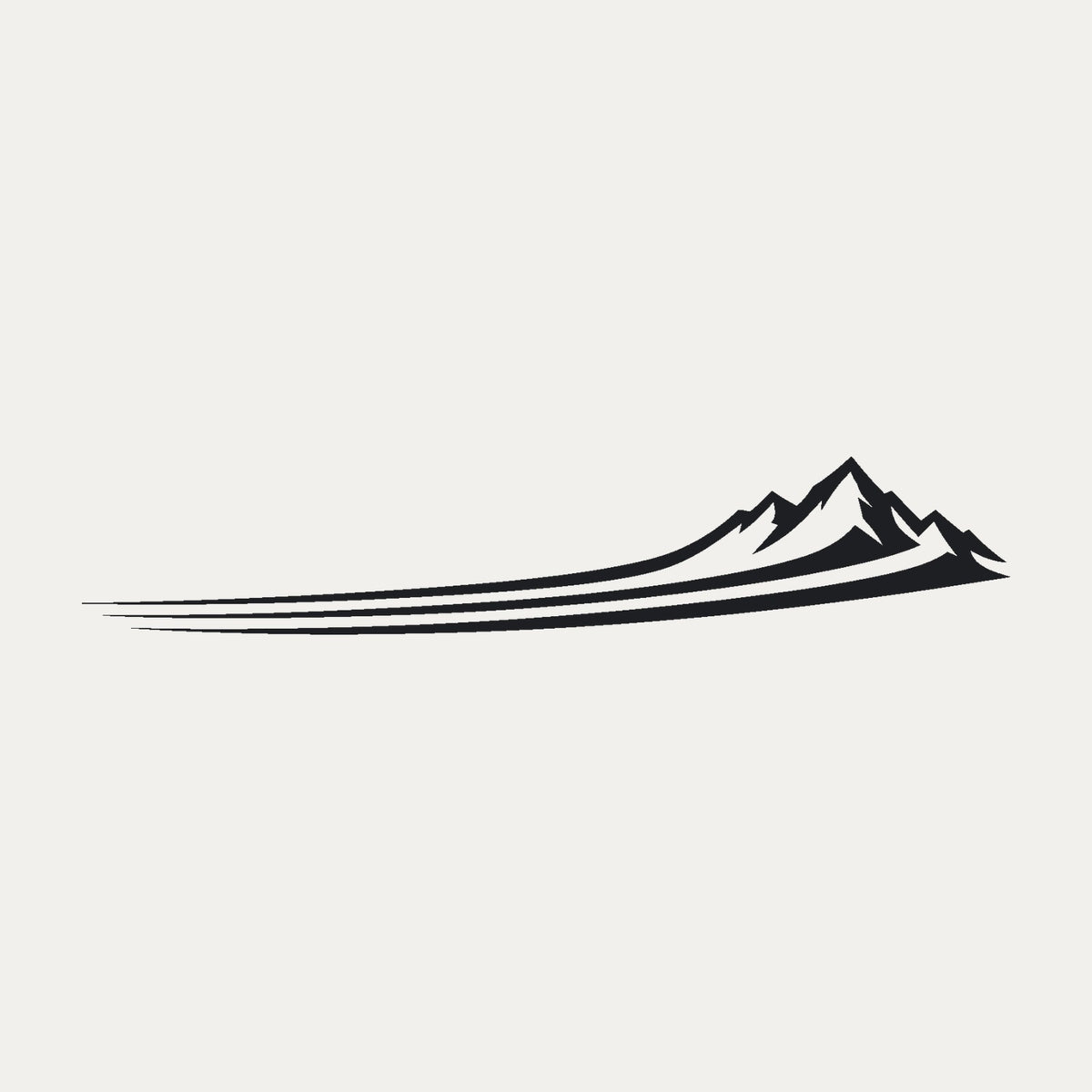 Seitenaufkleber „Swoosh mit Bergen“, Motiv