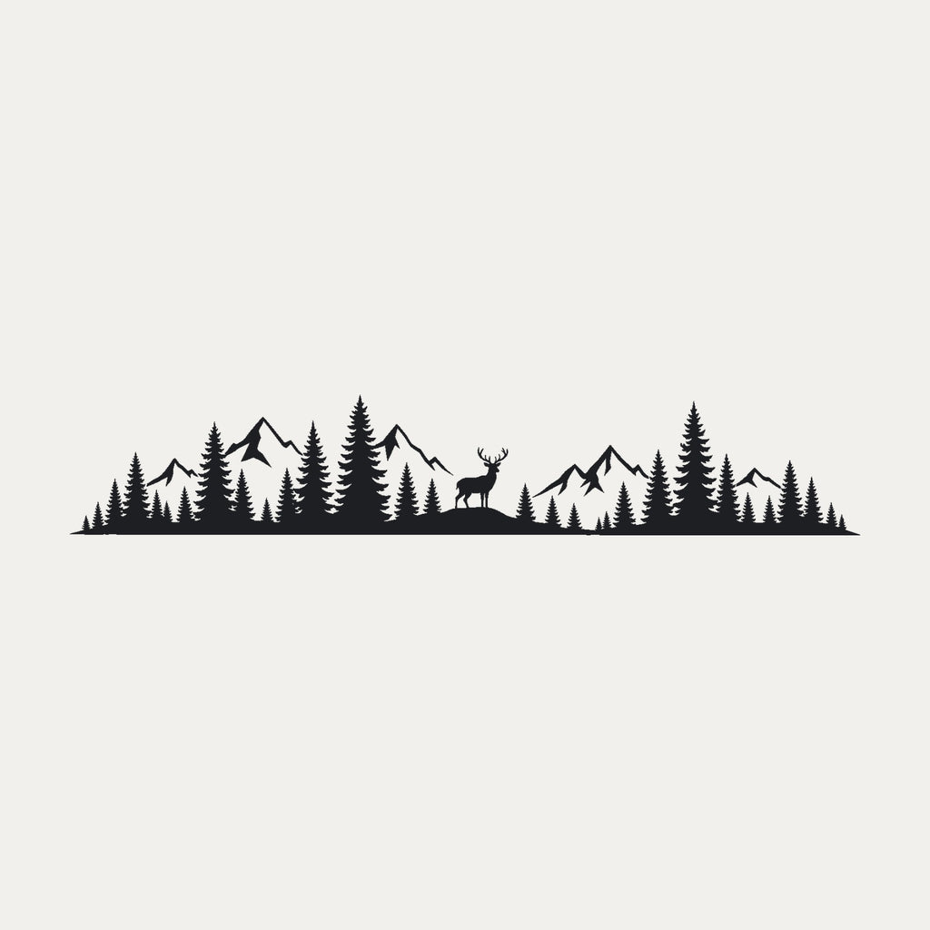 Seitenaufkleber „Wald mit Hirsch“, Motiv