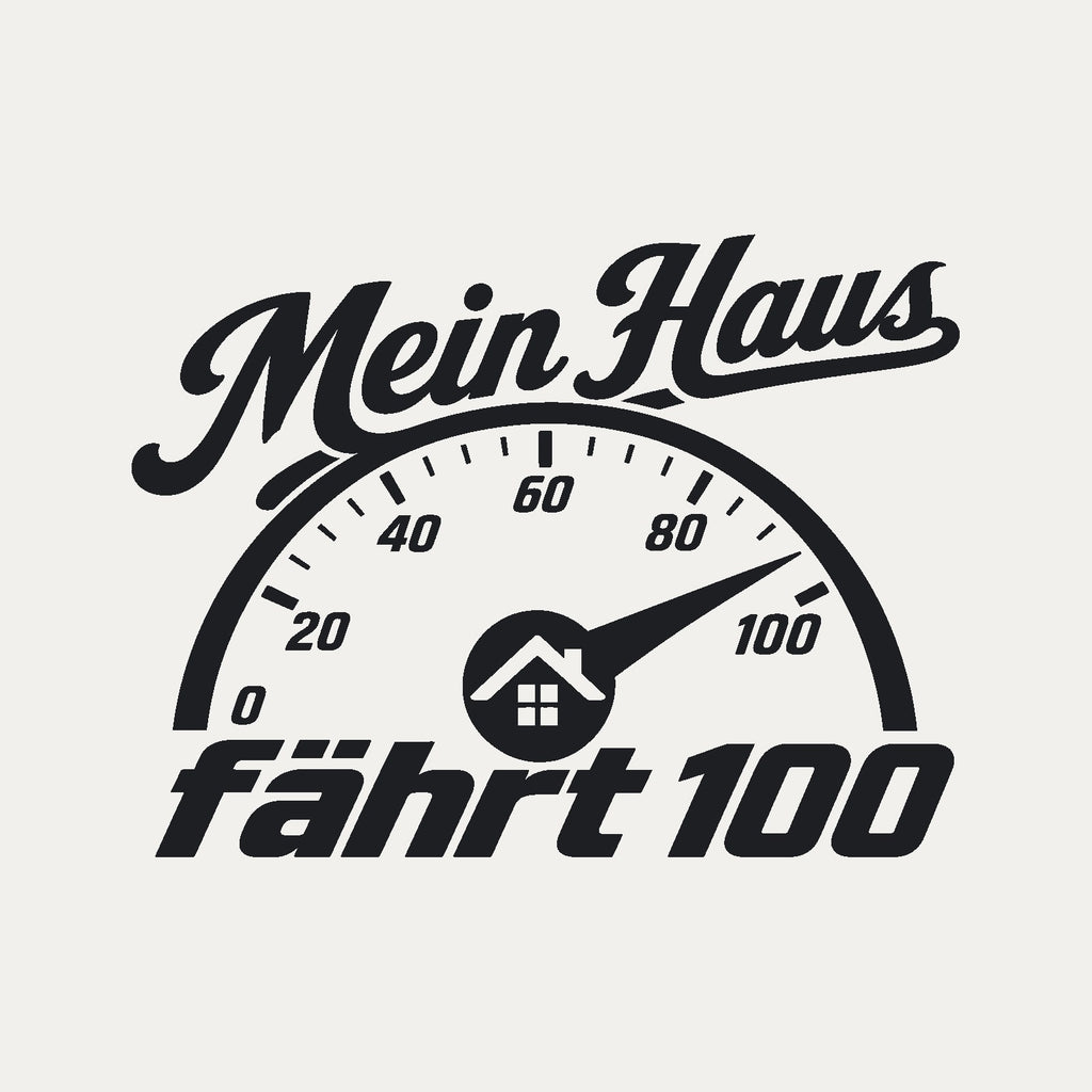 Wohnmobil-Aufkleber „Mein Haus fährt 100“, Motiv