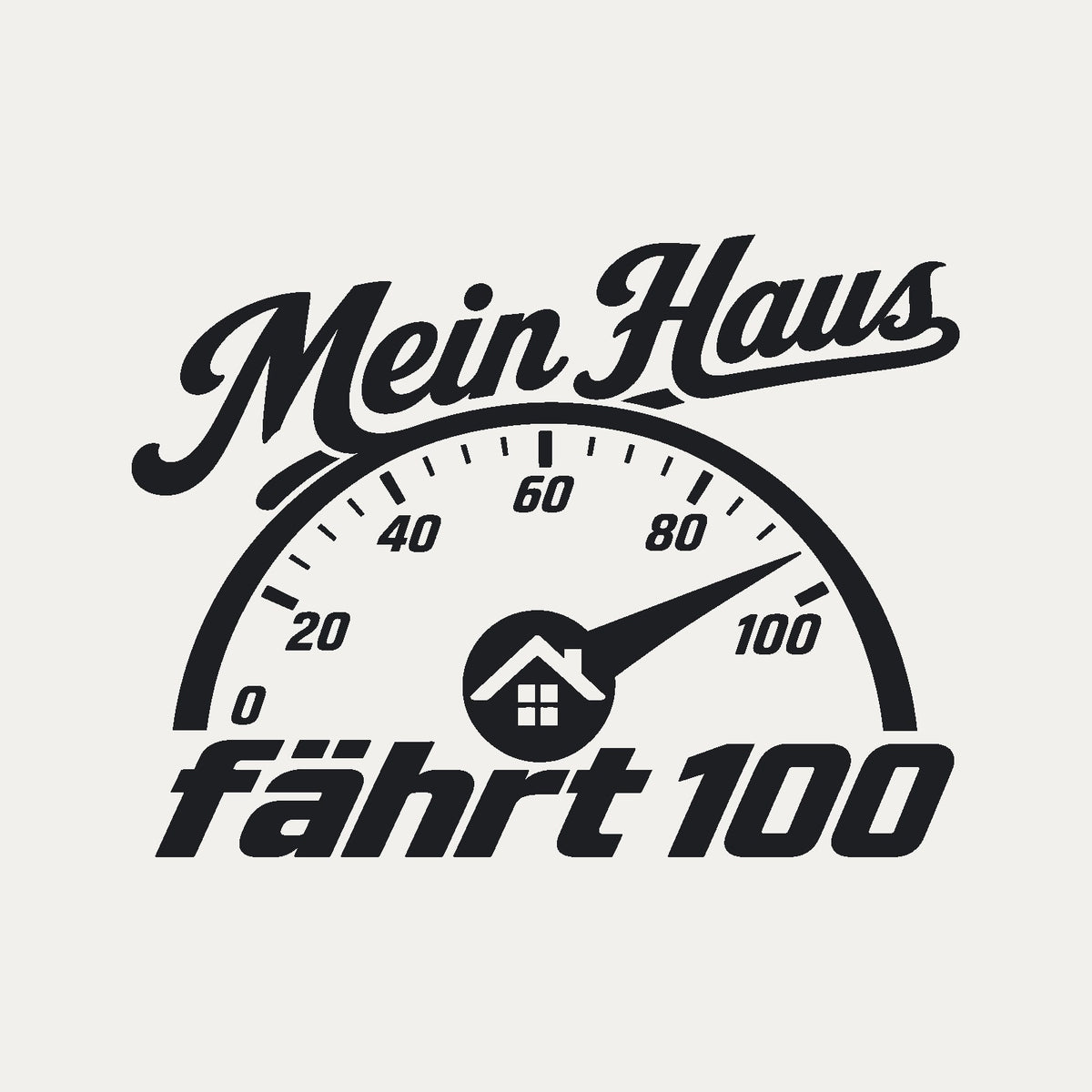 Wohnmobil-Aufkleber „Mein Haus fährt 100“, Motiv