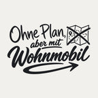 Wohnmobil-Aufkleber „Ohne Plan, aber mit Wohnmobil“, Motiv