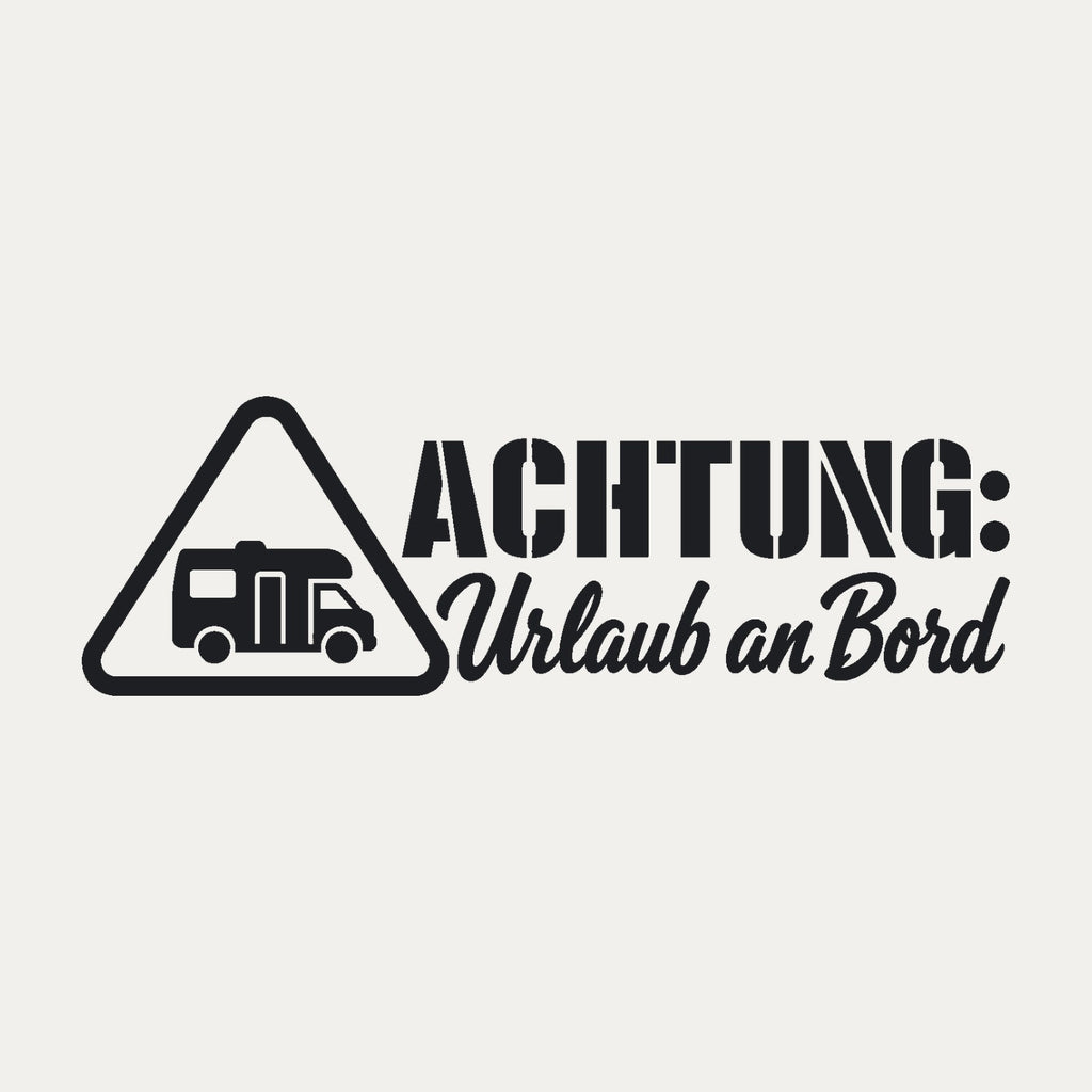 Wohnmobil-Aufkleber „Achtung: Urlaub an Bord“, Motiv