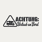 Wohnmobil-Aufkleber „Achtung: Urlaub an Bord“, Motiv