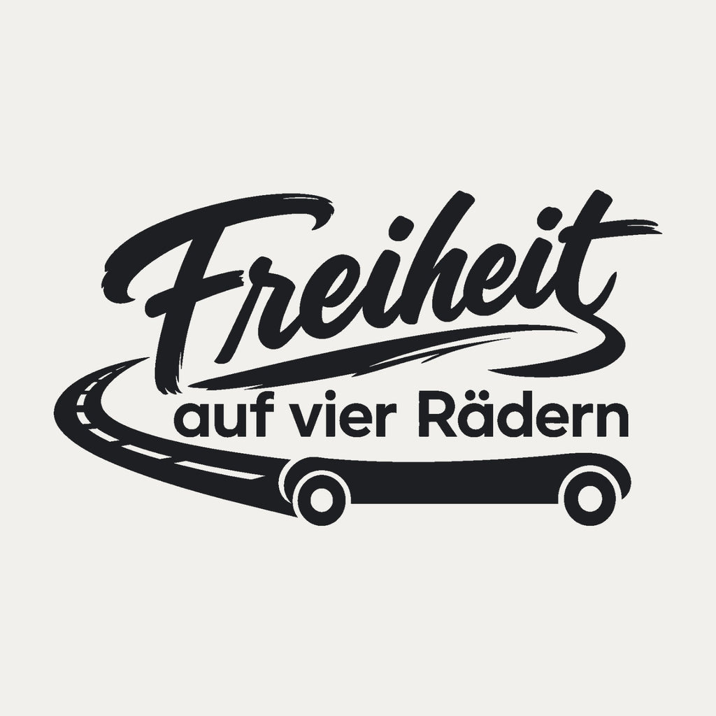 Wohnmobil-Aufkleber „Freiheit auf vier Rädern“, Motiv