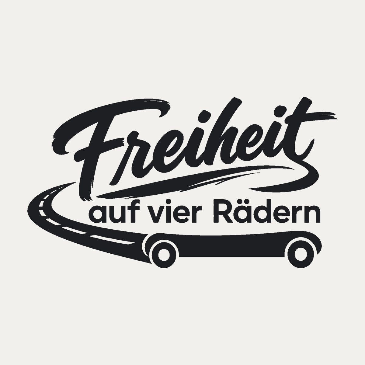 Wohnmobil-Aufkleber „Freiheit auf vier Rädern“, Motiv