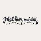 Wohnmobil-Aufkleber „Mal hier, mal dort“, Motiv