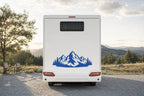 Berge-Aufkleber Alpenpanorama fürs Wohnmobil in Blau am Wohnmobil
