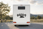 Wohnmobil-Aufkleber „Der Weg ist unser Zuhause“ in Schwarz am Wohnmobil
