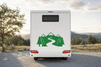 Berge-Aufkleber „Bergbach“ fürs Wohnmobil in Grün am Wohnmobil