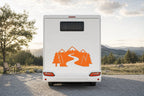 Berge-Aufkleber „Bergbach“ fürs Wohnmobil in Orange am Wohnmobil