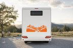 Berge-Aufkleber „Flusstal“ fürs Wohnmobil in Orange am Wohnmobil