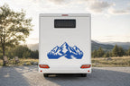 Berge-Aufkleber „Geometrisch“ fürs Wohnmobil in Blau am Wohnmobil