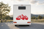 Berge-Aufkleber „Geometrisch“ fürs Wohnmobil in Rot am Wohnmobil