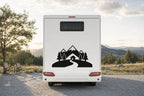 Berge-Aufkleber „Berghütte“ fürs Wohnmobil in Schwarz am Wohnmobil