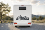 Berge-Aufkleber „Bergpfad“ fürs Wohnmobil in Anthrazit am Wohnmobil