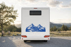 Berge-Aufkleber „Bergpfad“ fürs Wohnmobil in Blau am Wohnmobil