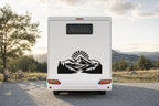 Berge-Aufkleber „Sonnenaufgang“ fürs Wohnmobil in Schwarz am Wohnmobil