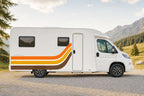 Retro-Streifen 70er fürs Wohnmobil am Wohnmobil