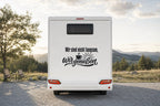 Wohnmobil-Aufkleber „Wir sind nicht langsam, wir genießen“ am Wohnmobil