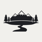 Berge-Aufkleber „Bergsee“ fürs Wohnmobil, Motiv