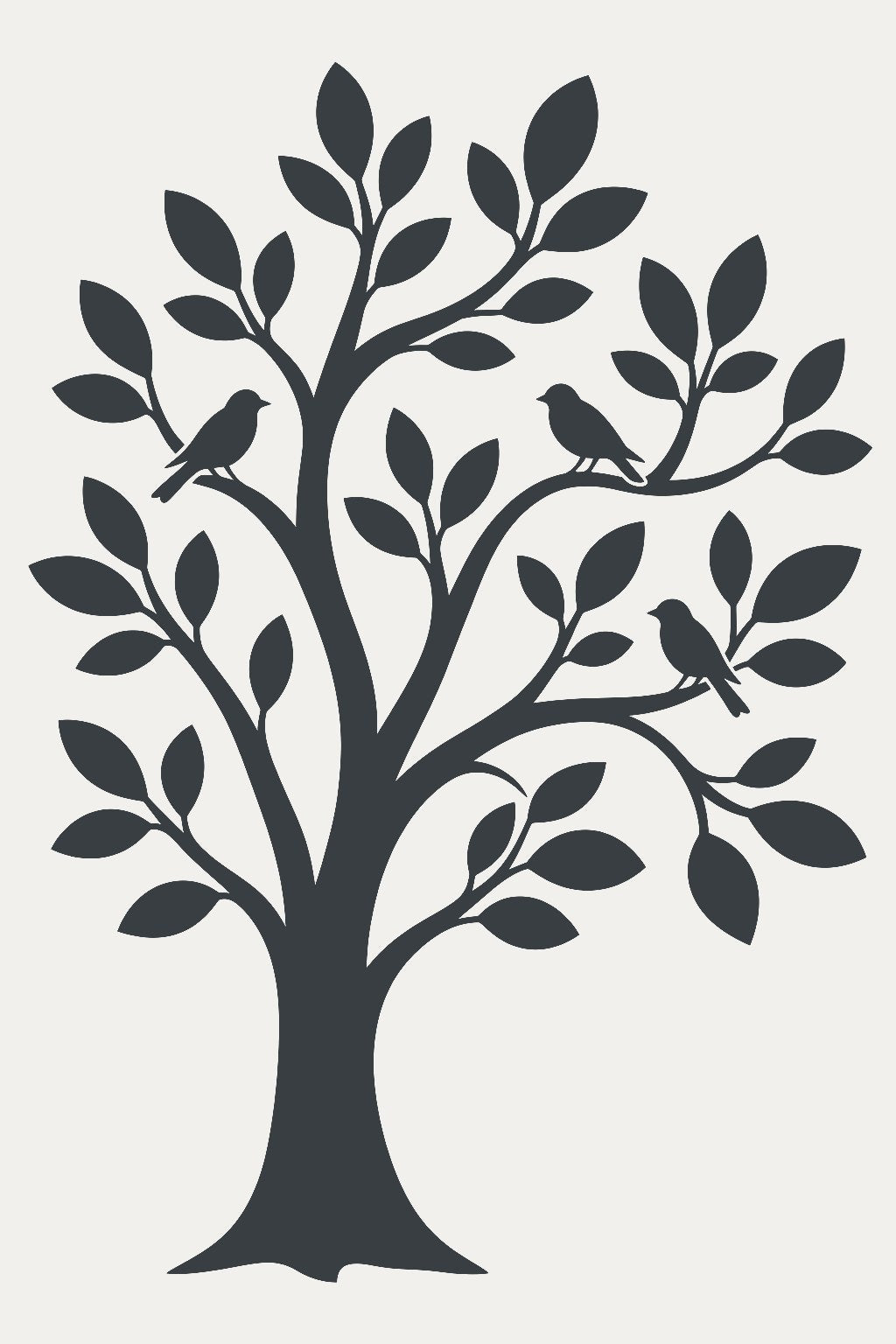 Wandtattoo Baum mit Vögeln, Motiv