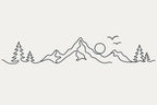 Wandtattoo Berge als Linie, Motiv