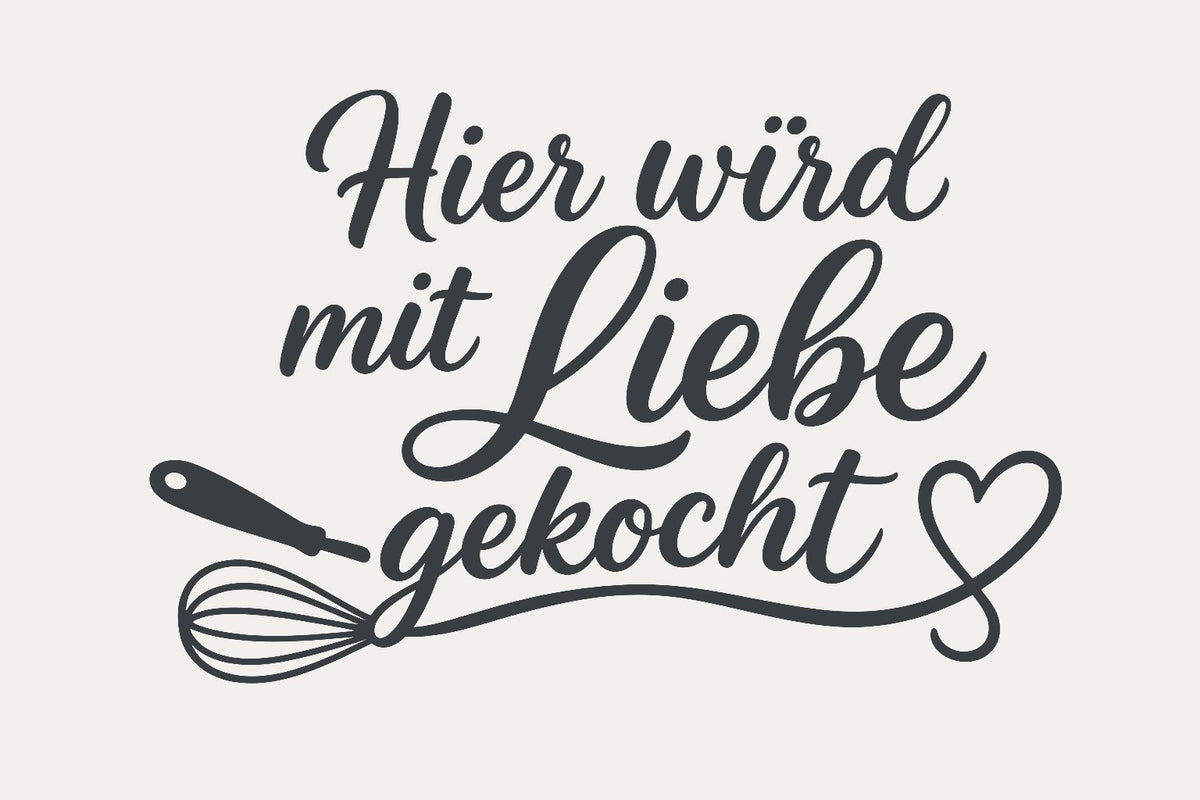 Wandtattoo „Hier wird mit Liebe gekocht“, Motiv
