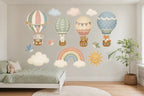Wandsticker-Set Heißluftballons fürs Kinderzimmer mit Tieren an der Wand