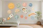 Wandsticker-Set Weltraum fürs Kinderzimmer an der Wand