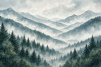 Fototapete Nebelwald, Motiv